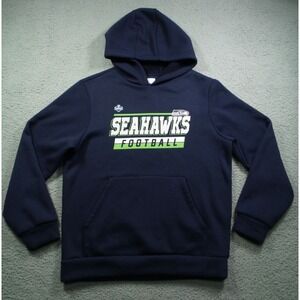 Seattle Seahawks Sweatshirt Mens Size Large Blue Hooded‎ NFL Scouting Combine